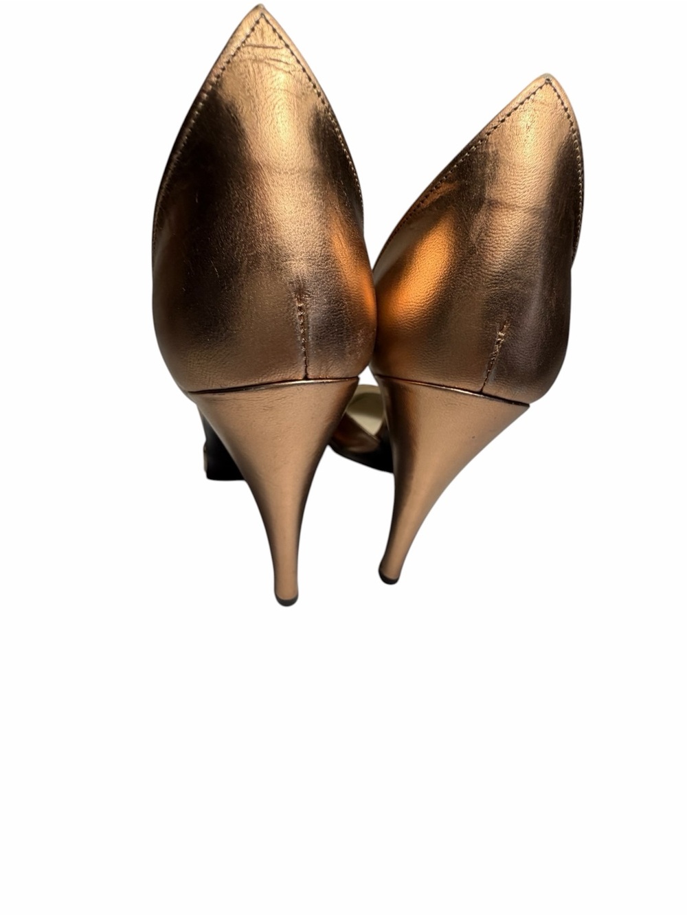 Charles Jourdan Metallic Bronze Pointed-Toe Women’s D'Oray Pumps Sz 7 - Picture 10 of 12